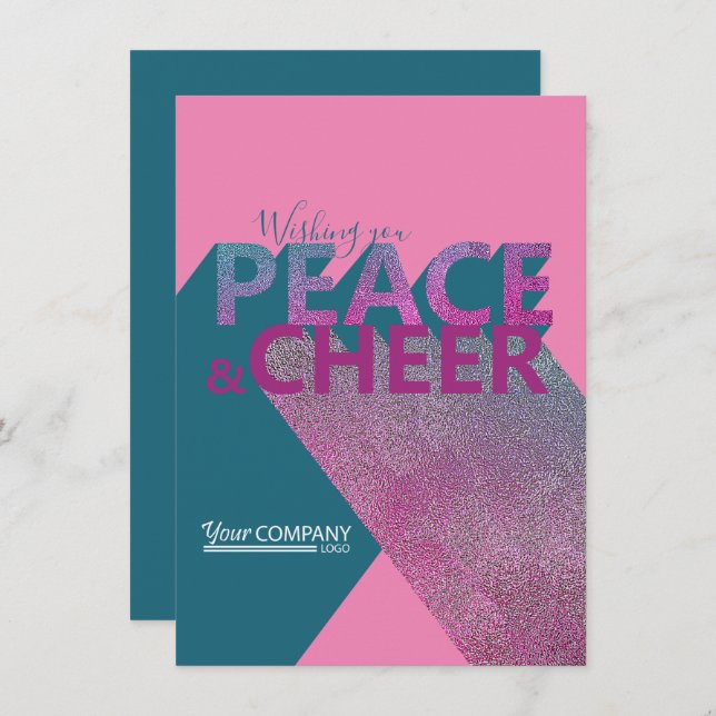 Teal & Pink, Business Holiday Card (Front/Back)