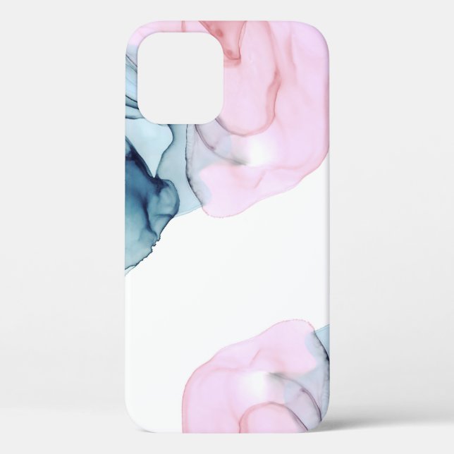 Teal & Pink Ethereal Inky Fantasy Trendy Glam Case-Mate iPhone Case (Back)