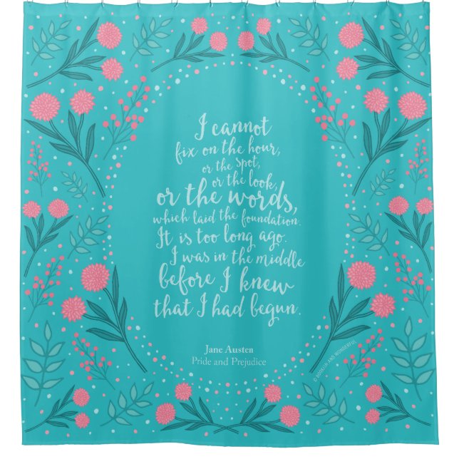 Teal & Pink Floral Jane Austen Pride and Prejudice (Front)