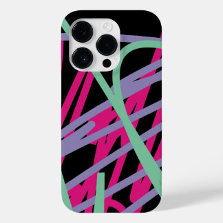 Teal Pink Purple 80s Festive Pattern Multicolor Case-Mate iPhone 14 Pro Case