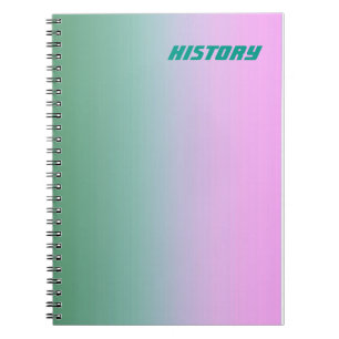 Teal Pink Subject/Name Notebook