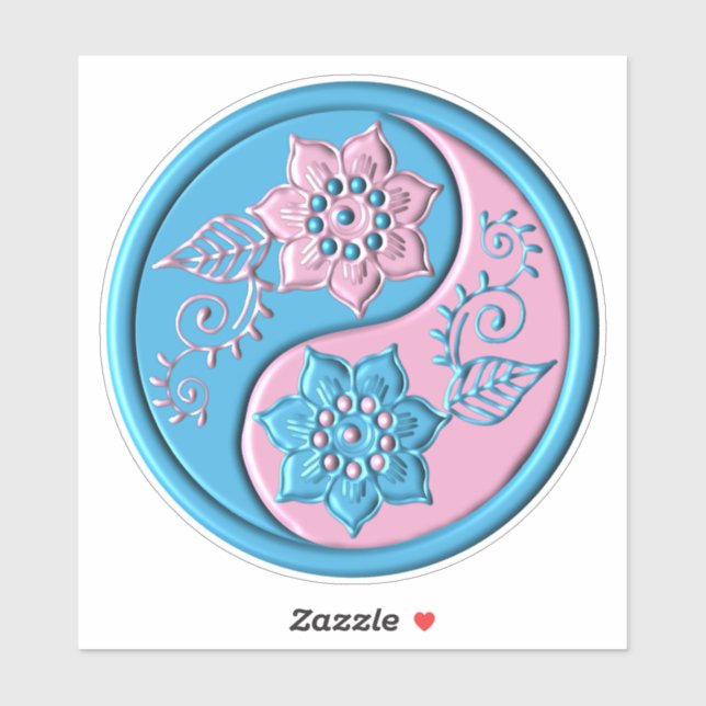 Teal & Pink Yin Yang (Sheet)