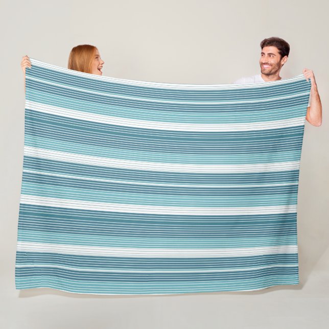 Teal Pinstripe Christmas Pattern#28 ID1009 Fleece Blanket (In Situ)