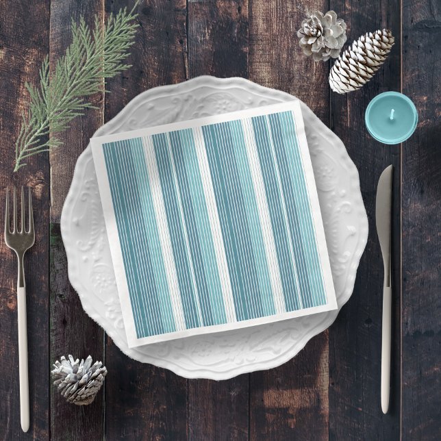 Teal Pinstripe Christmas Pattern#28 ID1009 Napkin (Creator Uploaded)