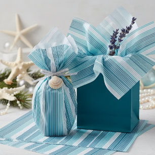 Teal Pinstripe Christmas Pattern#28 ID1009 Tissue Paper