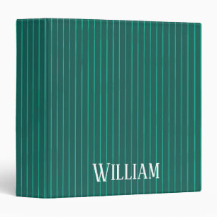 Teal pinstripes binder