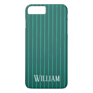 Teal pinstripes Case-Mate iPhone case