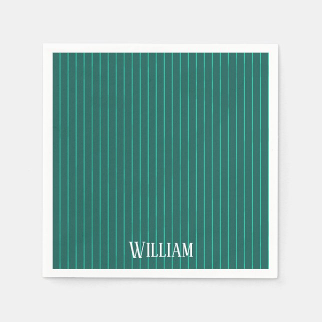 Teal pinstripes napkin (Front)