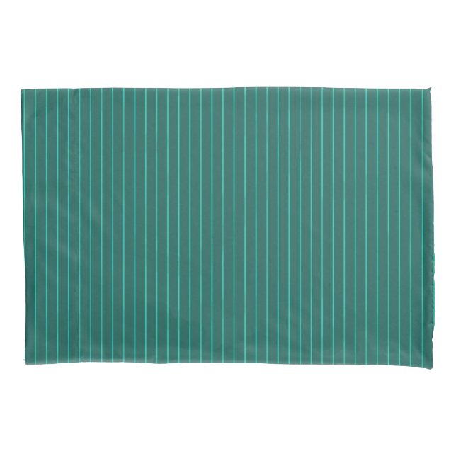 Teal pinstripes pillowcase (Front)