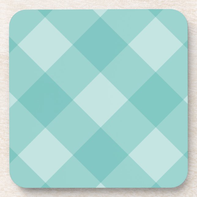 teal plaid coaster (Front)