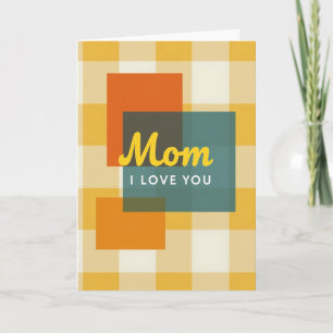 Teal Plaid Mothers Day Card