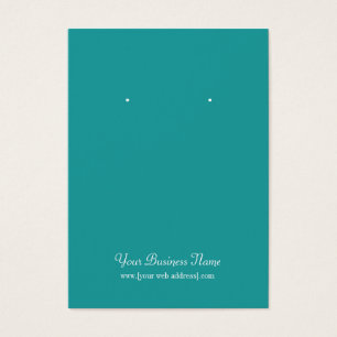 Teal Plain Simple Custom Earring Card