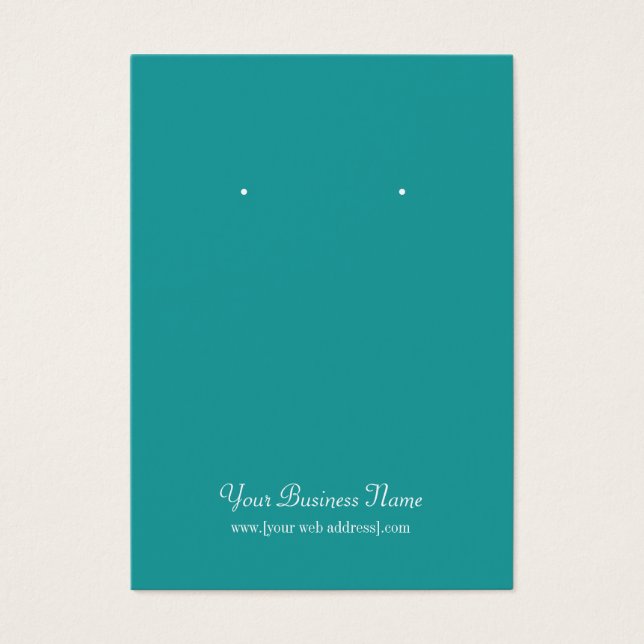 Teal Plain Simple Custom Earring Card (Front)