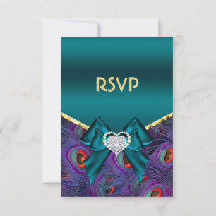 Teal Plum Peacock RSVP