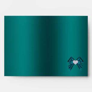 Teal Plum Peacock Wedding Envelope