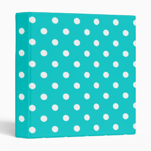 Teal Polka Dot Binder