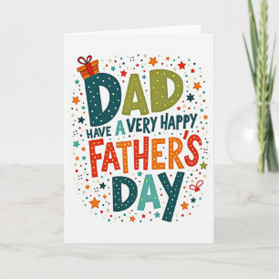 Teal Polka Dot Fathers Day Card
