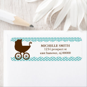 Teal Polka Dots & Carriage Return Address Labels