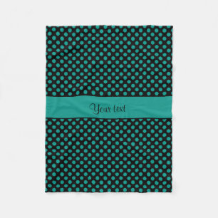 Teal Polka Dots Fleece Blanket