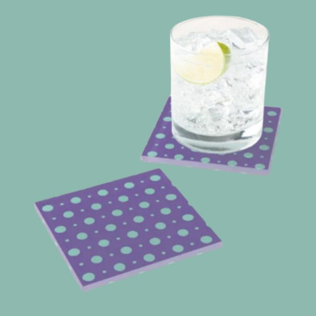 Teal Polka Dots on Purple Coasters (Creator Uploaded)