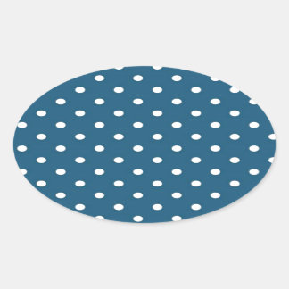 Teal Polka Dots Oval Sticker