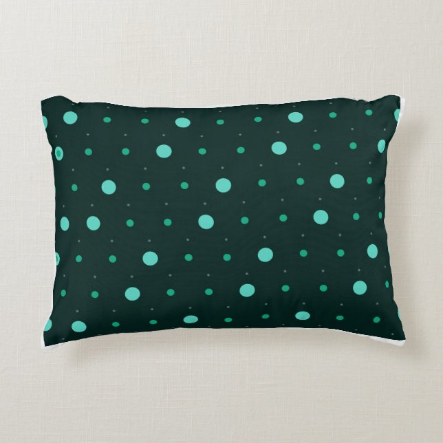 Teal Polka Dots Seamless Pattern Accent Pillow (Front)