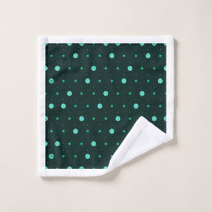 Teal Polka Dots Seamless Pattern Bath Towel Set