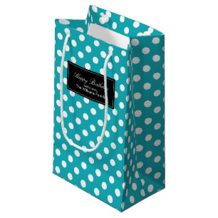 Teal Polka Dots Small Gift Bag