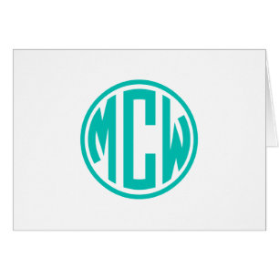 Teal Preppy Circle Monogram DIY BG