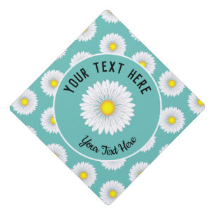 Teal Pretty Little Daisy Graduation Cap Topper