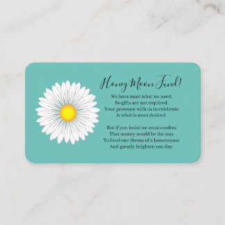 Teal Pretty Little Daisy Honeymoon Fund Enclosure Card