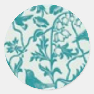 Teal Print - Add Words to Customize Classic Round Sticker