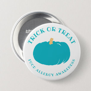 Teal Pumpkin Food Allergy Awareness Halloween 3 Inch Round Button