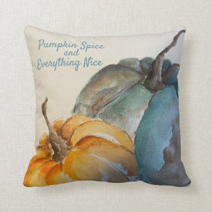 Teal Pumpkin Throw Pillow