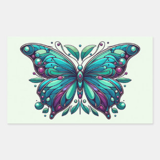 Teal & Purple Butterfly 4 Sticker