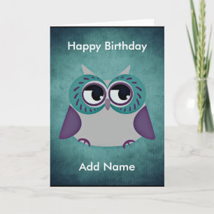 Teal & Purple Custom Birthday Card