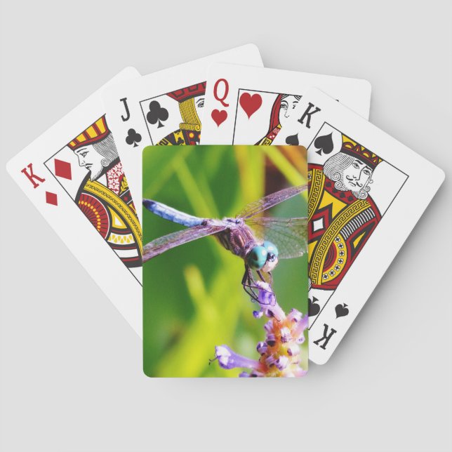 Teal & purple Dragonfly Playing Cards (Back)