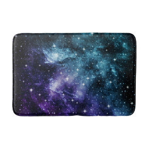 Teal Purple Galaxy Nebula Dream #1 Bath Mat