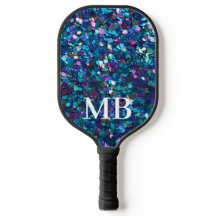 Teal Purple Glitter Sparkle Glam Monogram