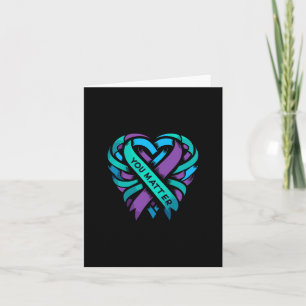 Teal Purple Heart You Suicide Prevention Awareness Card