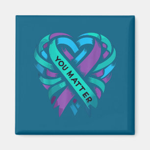 Teal Purple Heart You Suicide Prevention Awareness Magnet
