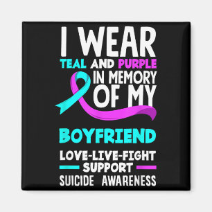 Teal Purple In Memory Of Boyfriend Suicide Magnet