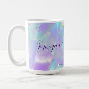 Teal & Purple Iridescent Design, Script Name Coffee Mug