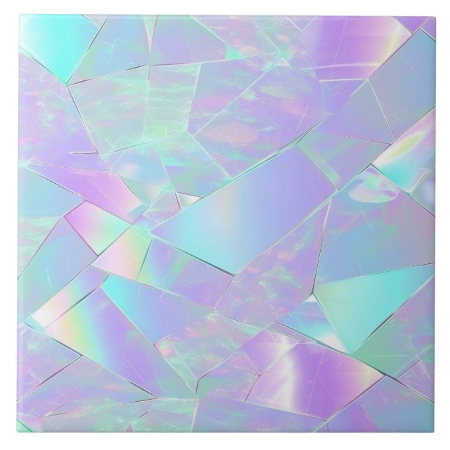 Teal & Purple Iridescent Design Tile (Front)