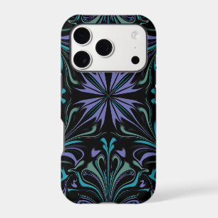 Teal Purple Kaleidoscope Abstract iPhone Case