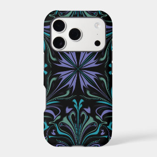 Teal Purple Kaleidoscope Abstract iPhone Case