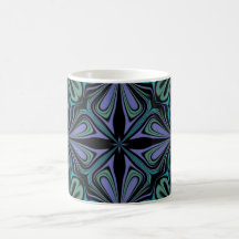 Teal Purple Kaleidoscope Abstract Mug