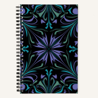 Teal Purple Kaleidoscope Spiral Notebook