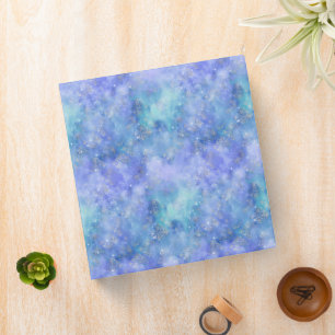 Teal Purple Magical Blue Night Sky Watercolor Binder