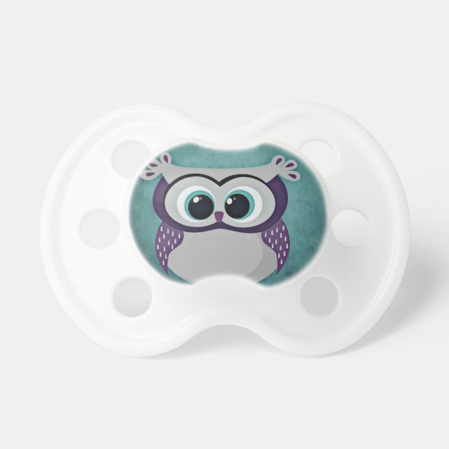 Teal & Purple Owl Pacifier (Front)